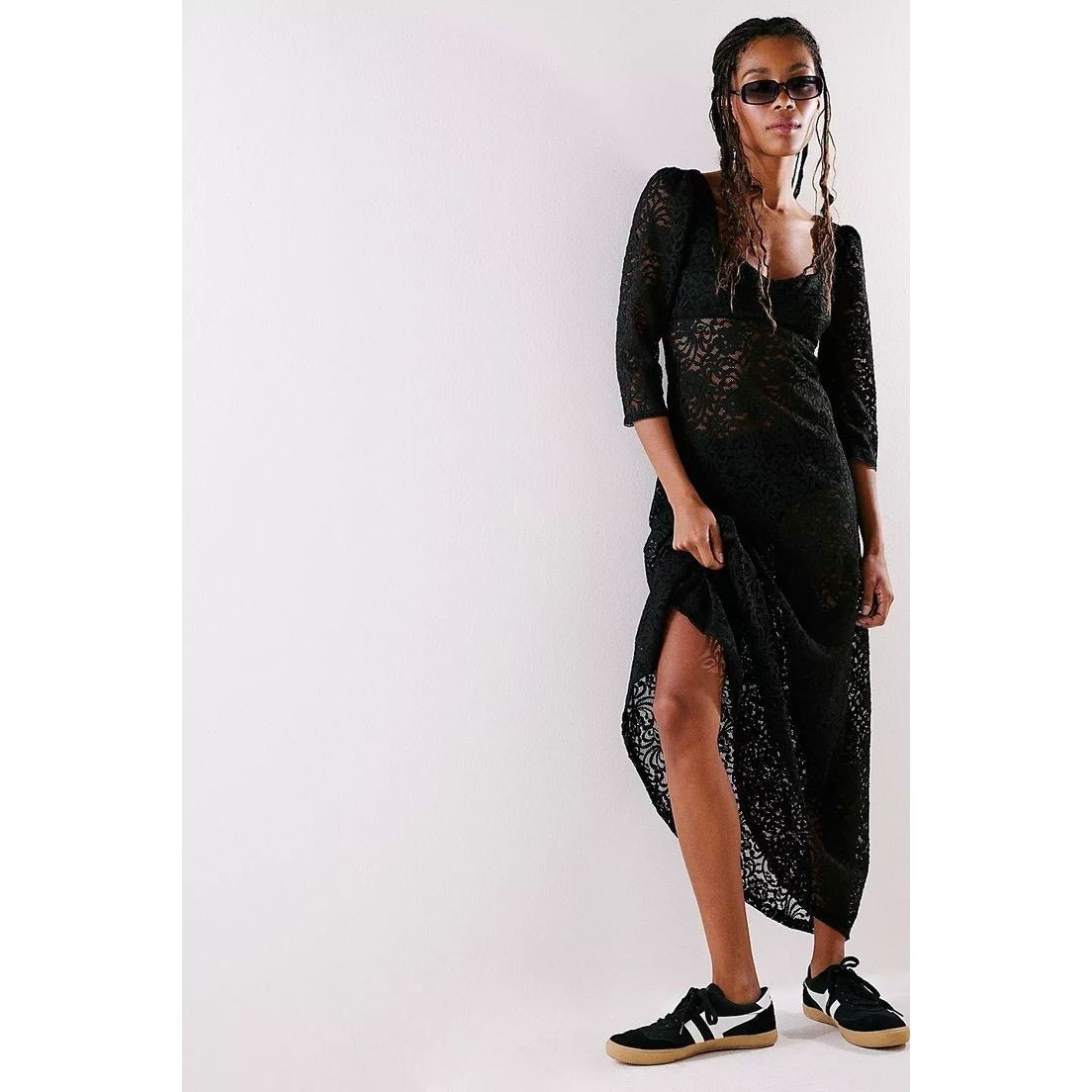 Free People New FREE PEOPLE Adored Maxi Dress LACE $198 SMALL Black Lace Size S / US 4 / IT 40 - 3 Thumbnail