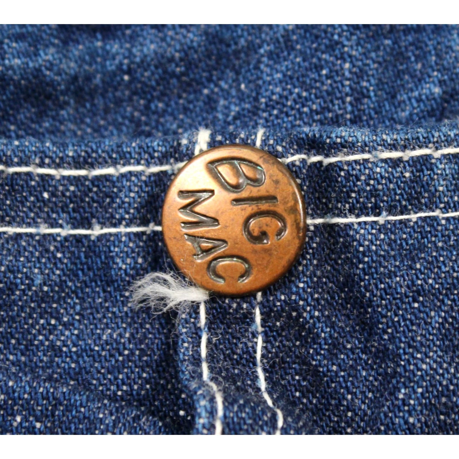 Vintage VINTAGE Big Mac Mens VTG 70s Blue Denim Overalls Sz L 1970s Square Bak 28 Inseam Size US 33 - 4 Thumbnail