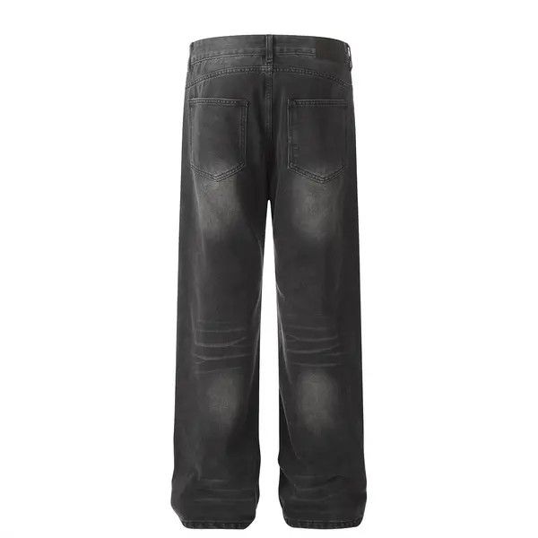 VIBE Men's street style washed distressed straight loose jeans Size US 32 / EU 48 - 8 Thumbnail