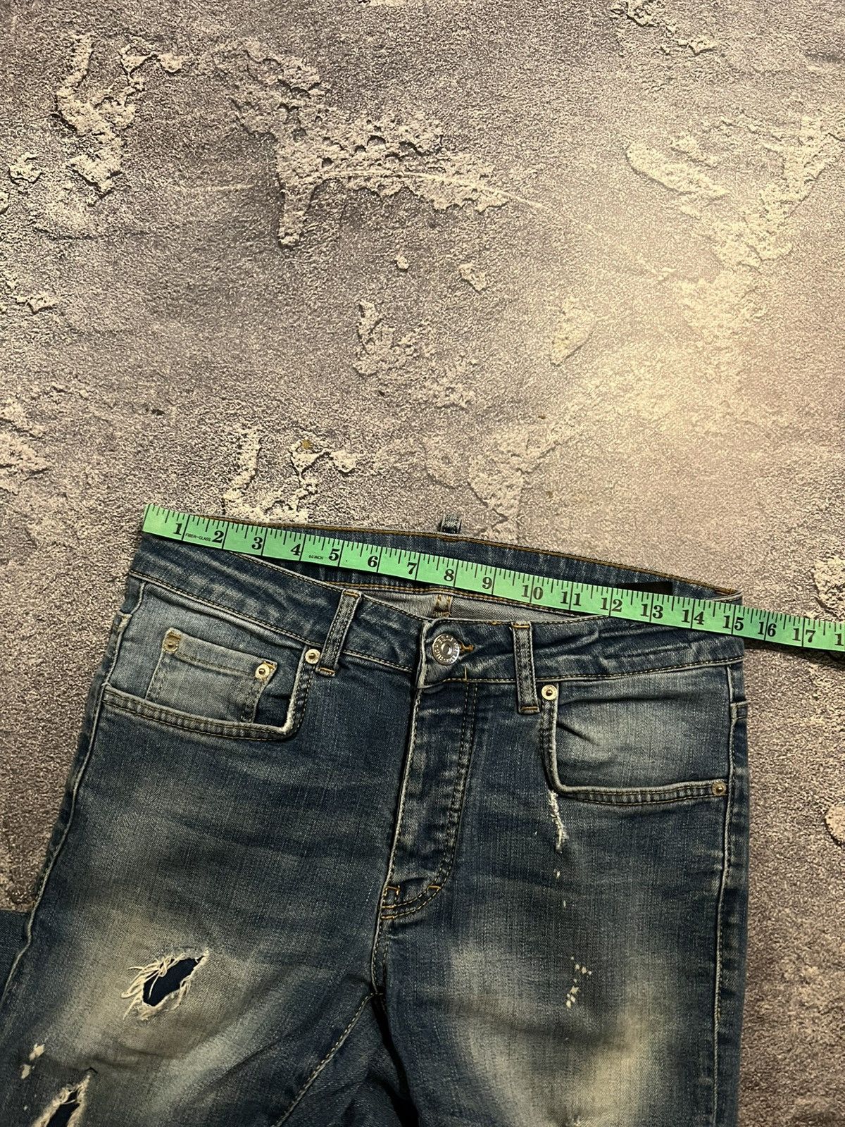 Vintage Skinny Faded Distressed Jeans / Y2K Archive Streetwear 90 Size US 30 / EU 46 - 10 Thumbnail