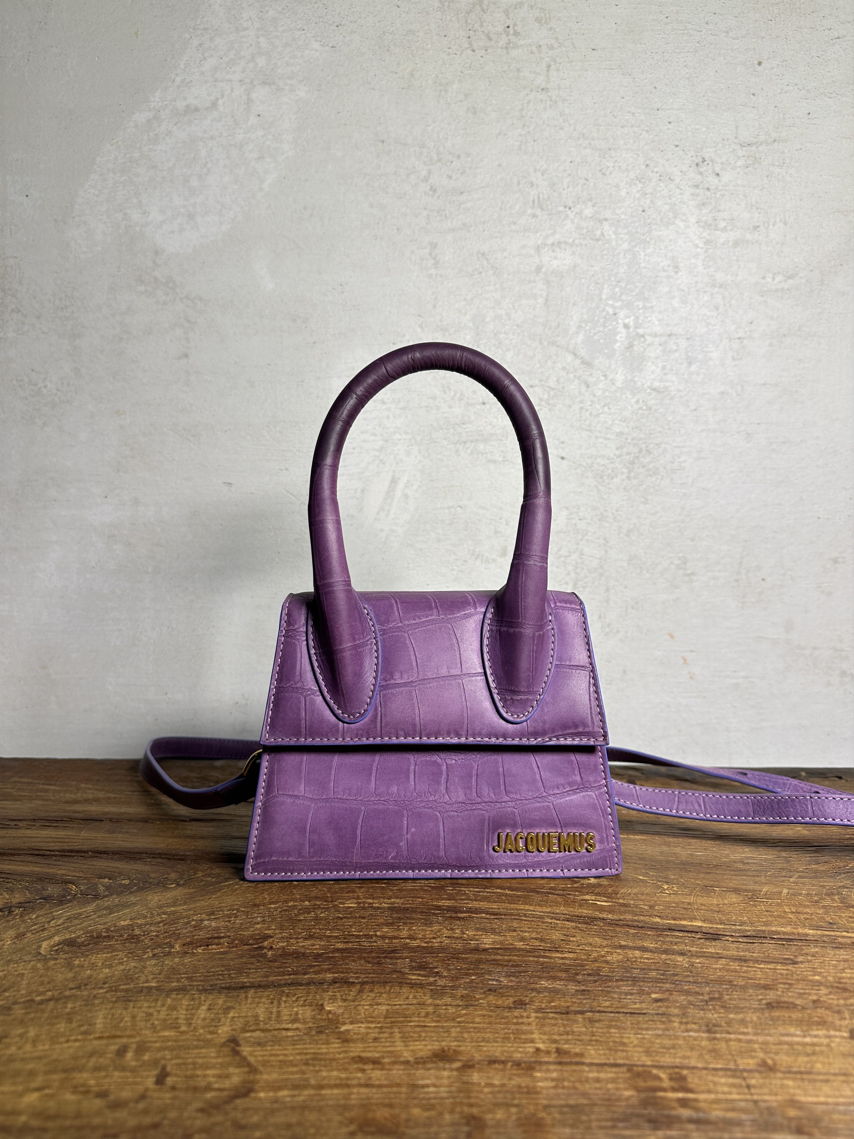 Jacquemus JACQUEMUS Le Chiquito Moyen Purple Croc Medium Bag Size ONE SIZE - 1 Thumbnail