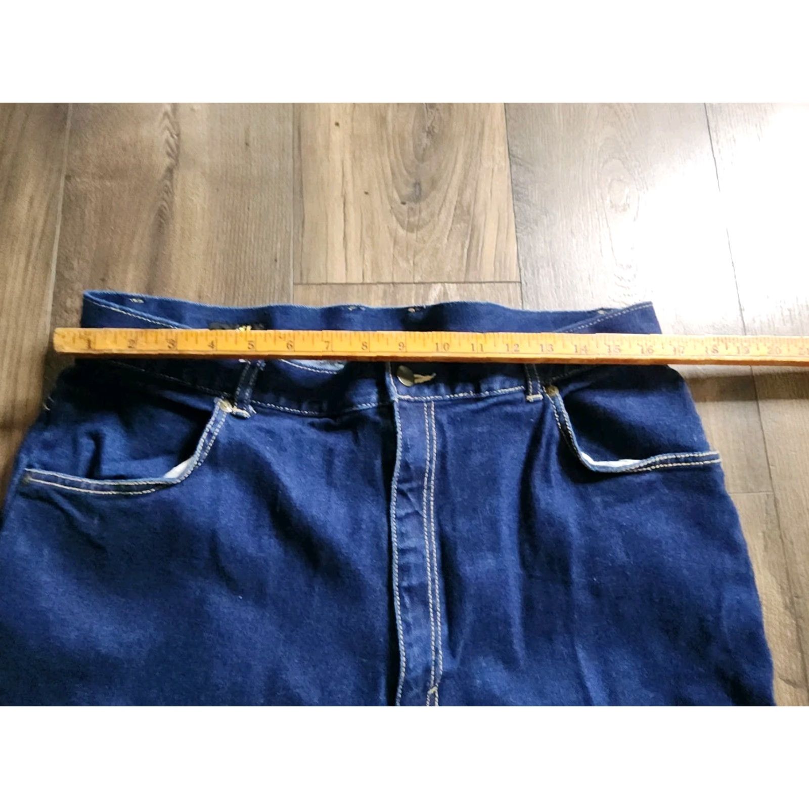 Denime VINTAGE Golden Wings Jeans Denim 36 Straight Men Blue 1970s Cotton Spandex Japan Inseam 28 Pockets Regular Size US 36 / EU 52 - 3 Thumbnail