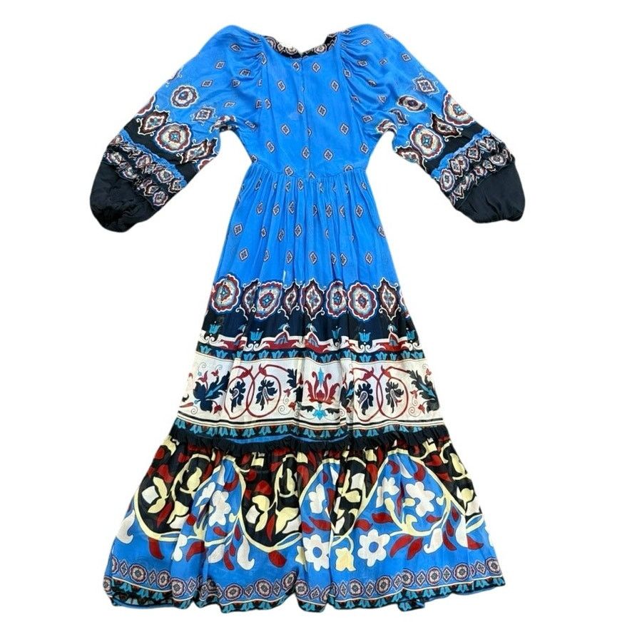Farm Rio FARM Rio Anika Tiles Blue Maxi Dress in Blue, Size XS Size XS / US 0-2 / IT 36-38 - 7 Thumbnail