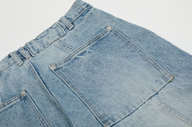 Japanese Brand Men's loose straight leg high street washed jeans Size US 32 / EU 48 - 5 Thumbnail