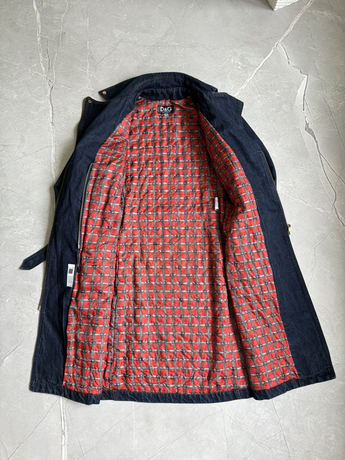 Dolce & Gabbana Vintage 00s Dolce & Gabbana Denim Biker Trench Coat Jacket Size S / US 4 / IT 40 - 5 Thumbnail