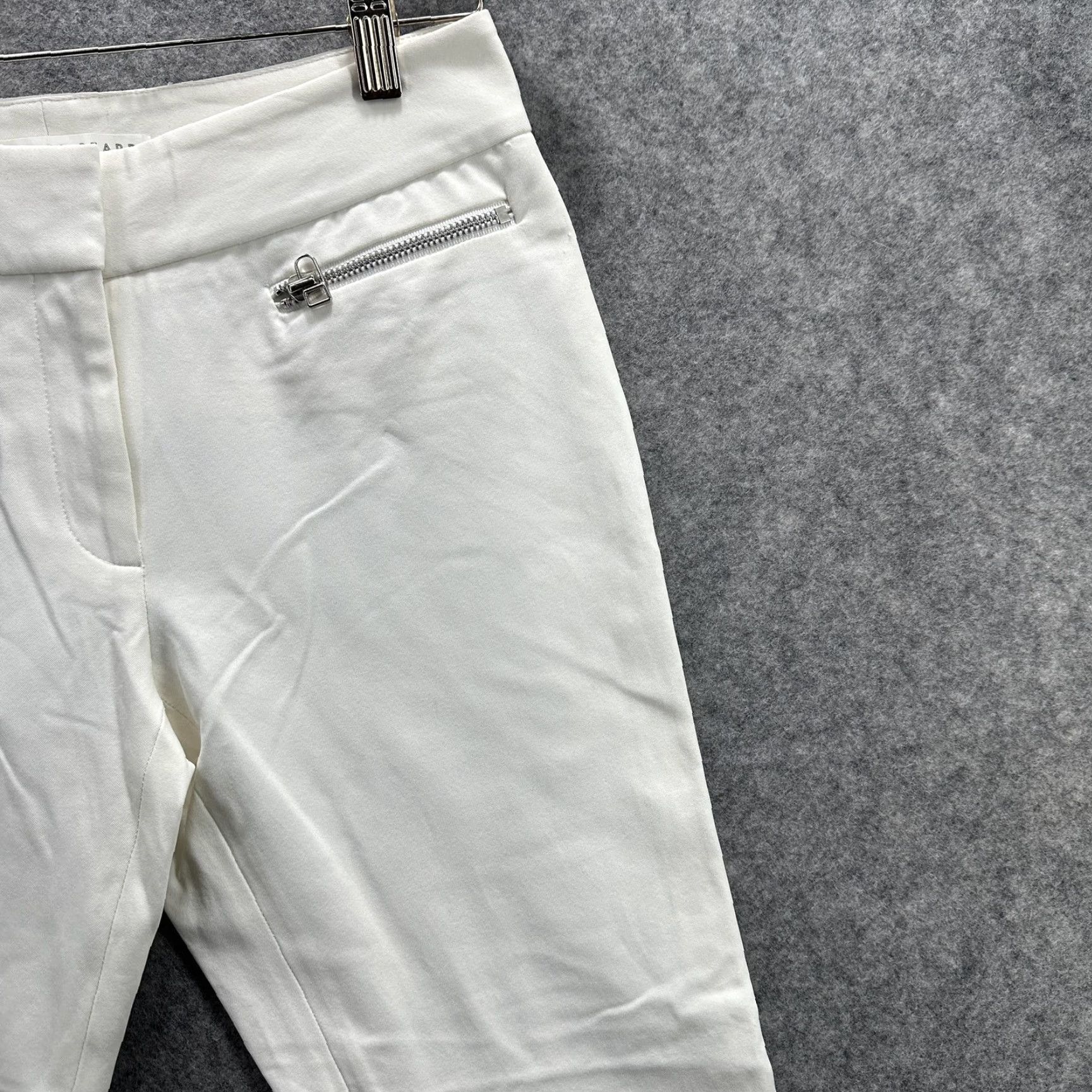 Veronica Beard VERONICA BEARD Pants Womens 4 White Zip Pockets Skinny Ankle Stretch Made USA Size 27" / US 4 / IT 40 - 6 Thumbnail