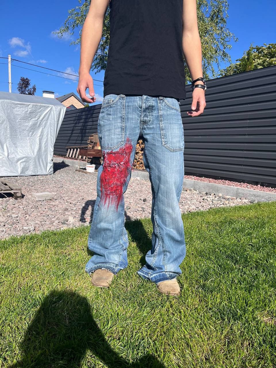 Other Rick Owens Type Rework Denim Jeans W33 Size US 33 - 3 Thumbnail