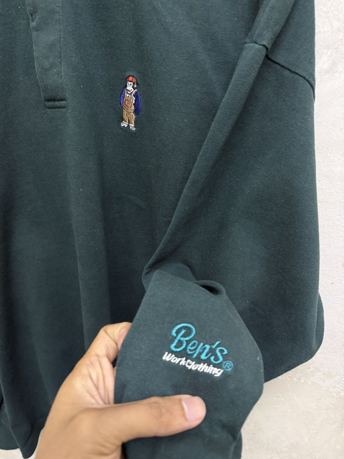 Ben Davis Ben Davis Small Logo Embroidered Long Sleeve Collar Tee Size US XL / EU 56 / 4 - 7 Thumbnail