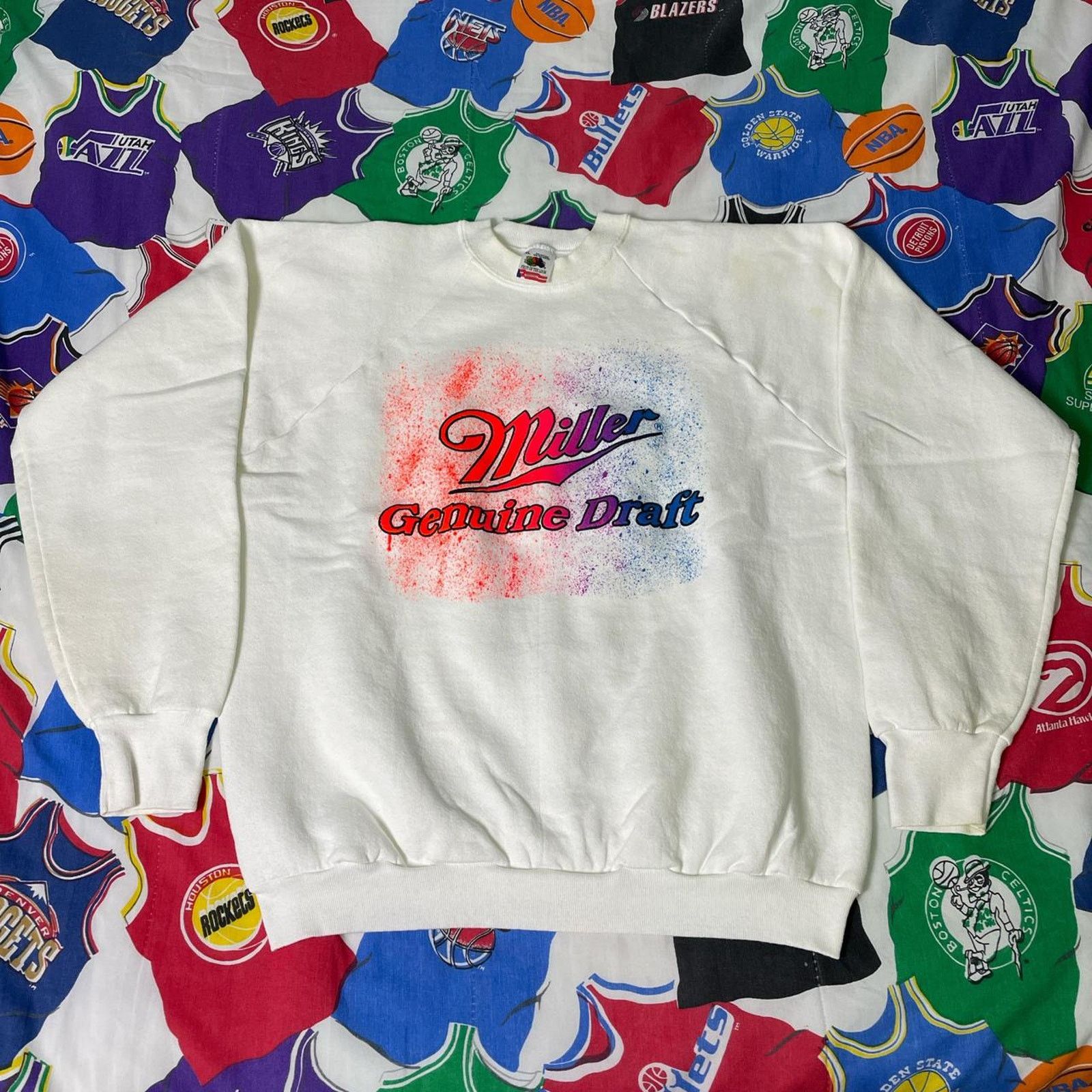 NASCAR × Vintage Vintage 80s NASCAR Miller Genuine Draft Beer Racing Crewneck Size US L / EU 52-54 / 3 - 1 Thumbnail