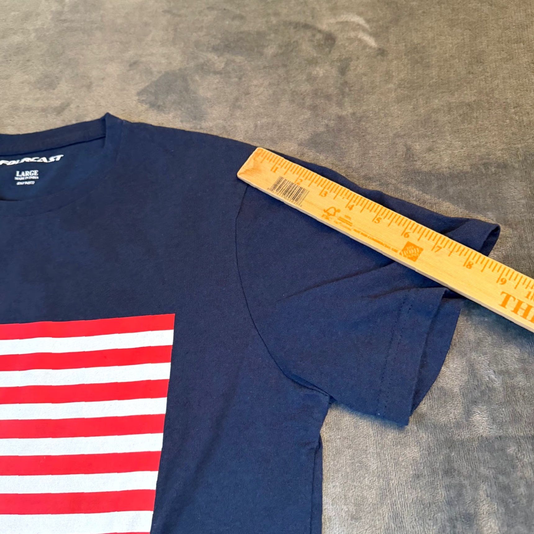 Vintage Fourcast American Flag Graphic T-Shirt Navy Blue Cotton Tee Mens Size L Size US L / EU 52-54 / 3 - 6 Thumbnail