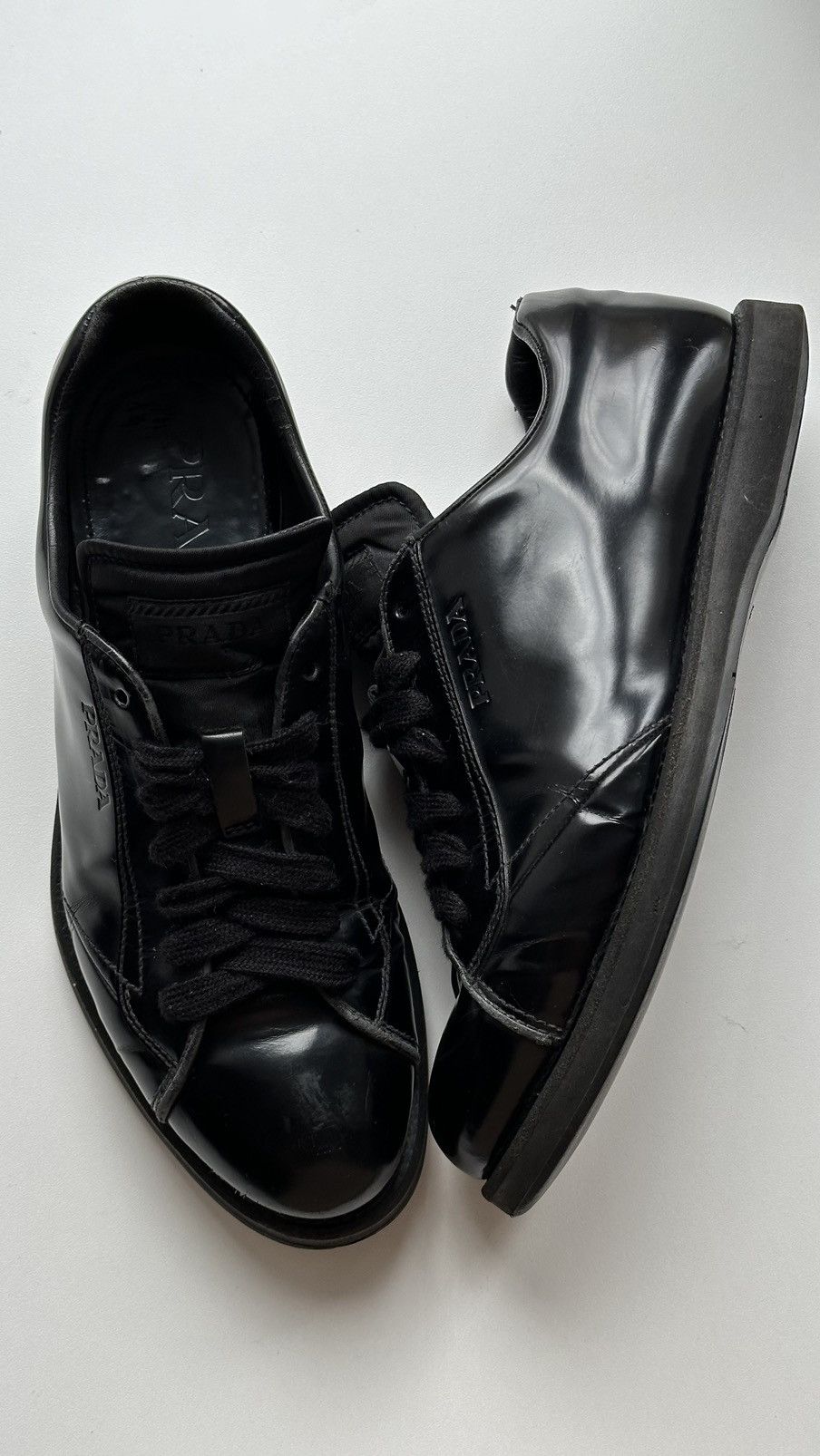 Prada Prada Leather Total Black Woman Shoes Size 5/39 Made Italy Size US 9.5 / IT 39.5 - 4 Thumbnail