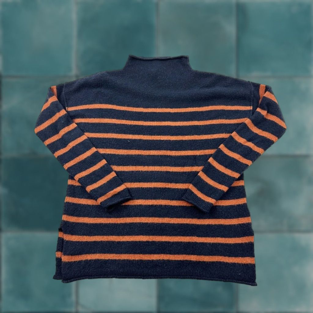 Madewell Madewell Sweater Women 2XS Multicolor Striped Wool Blend Oversized Boxy Mock Neck Long Sleeve Pullover Feminine 2XS Mens? Wait genders. End: Womens Size XXS / US 00 / IT 34 - 1 Thumbnail