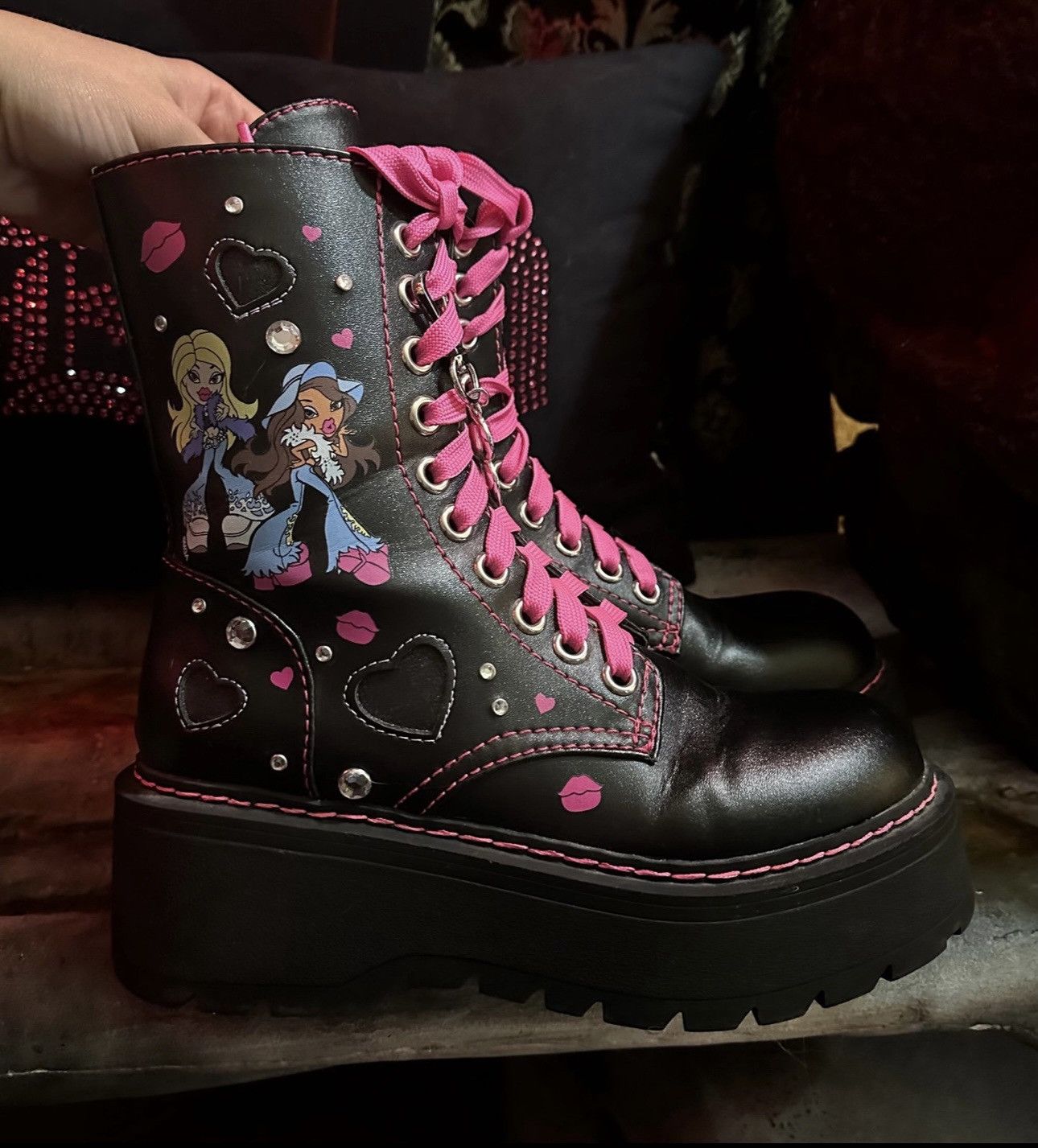 Dolls Kill Bratz Combat Boots Size US 7 / IT 37 - 1 Thumbnail