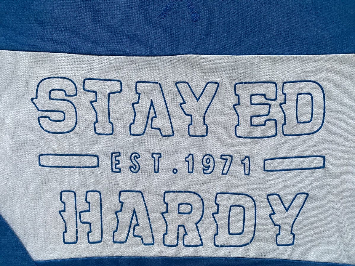 Ed Hardy × Japanese Brand × Vintage Ed Hardy Blue Colour-Block Sweatshirt Size US L / EU 52-54 / 3 - 5 Thumbnail