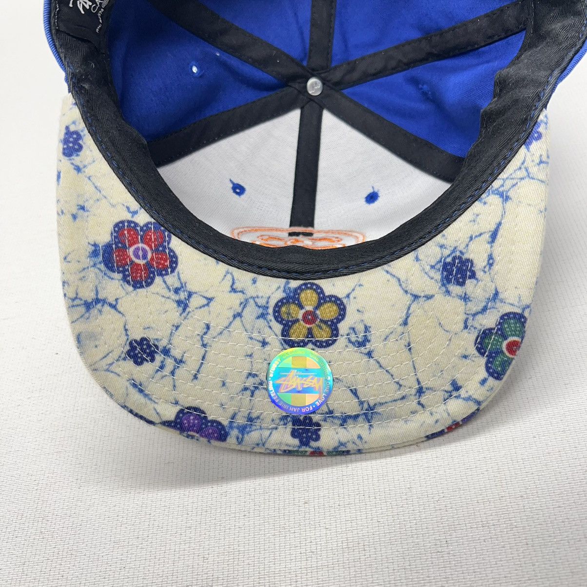 Stussy × Vintage VTG Stussy Hat Blue SnapBack Capz Logo Flower Bill Skate Y2K Size ONE SIZE - 11 Thumbnail
