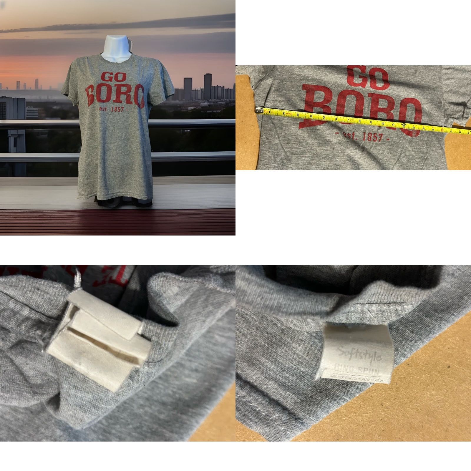 Gildan VINTAGE Edinboro University Shirt Women Small Short Sleeve Heather Gray Double Sided Size S / US 4 / IT 40 - 9 Thumbnail