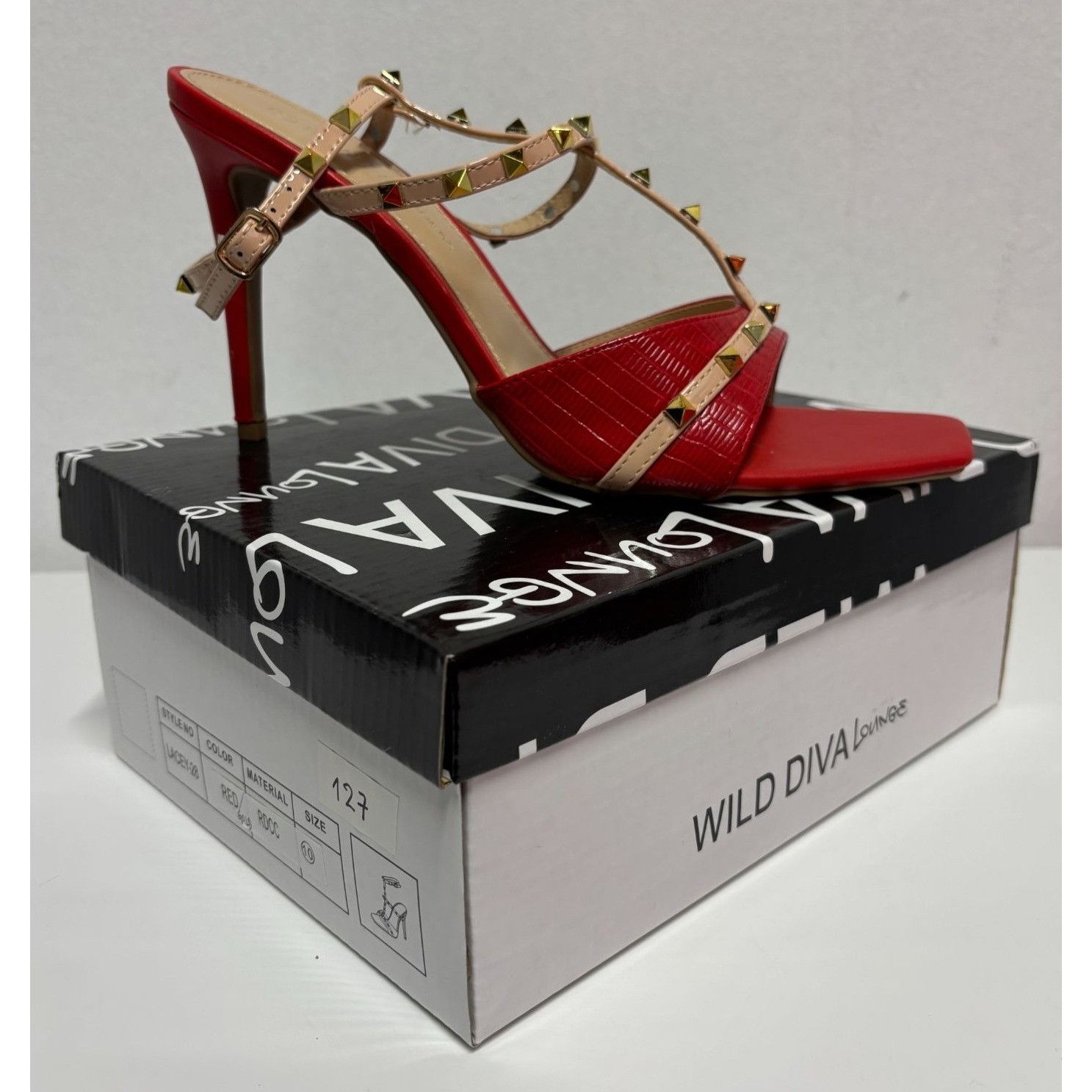 Other WILD DIVA / Lacey-28 / Red / Strappy / High Hee l/ Sandals W Size US 10 / IT 40 - 8 Thumbnail