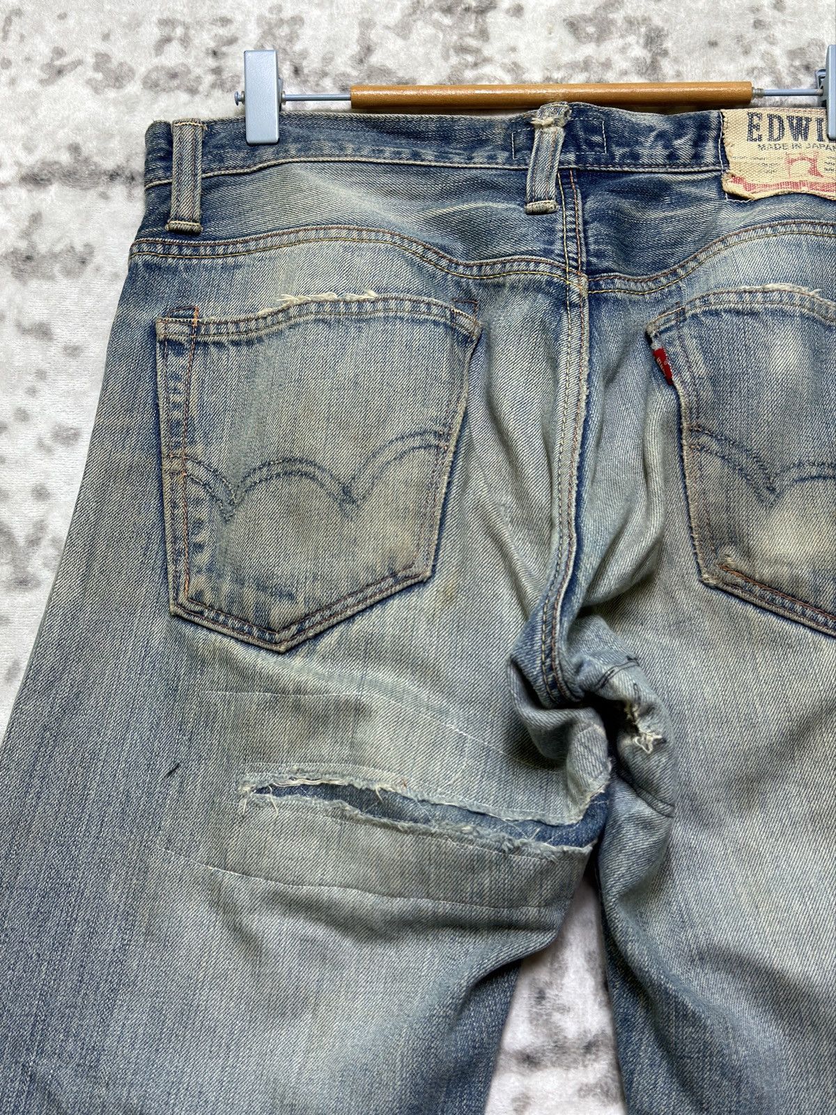 Edwin Vintage Edwin Distressed Mud Wash Denim Jeans Size US 33 - 12 Thumbnail