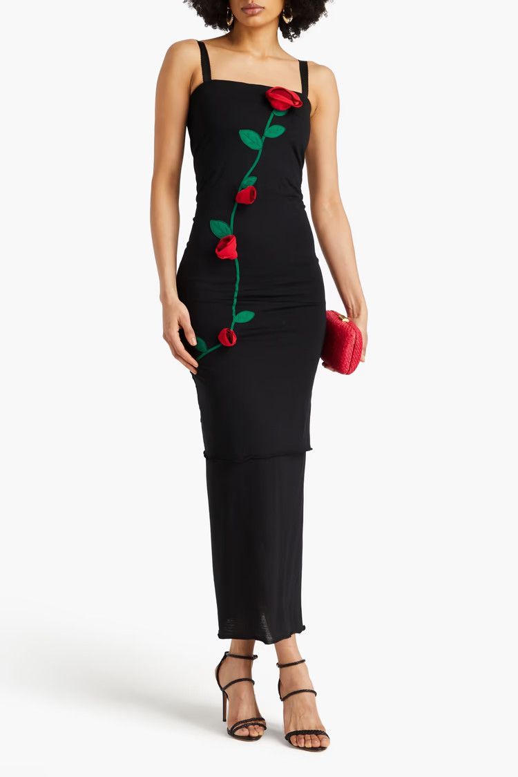 Dolce & Gabbana o1y0825 Sleeveless Midi Dress in Black Size XL / US 12-14 / IT 48-50 - 2 Thumbnail