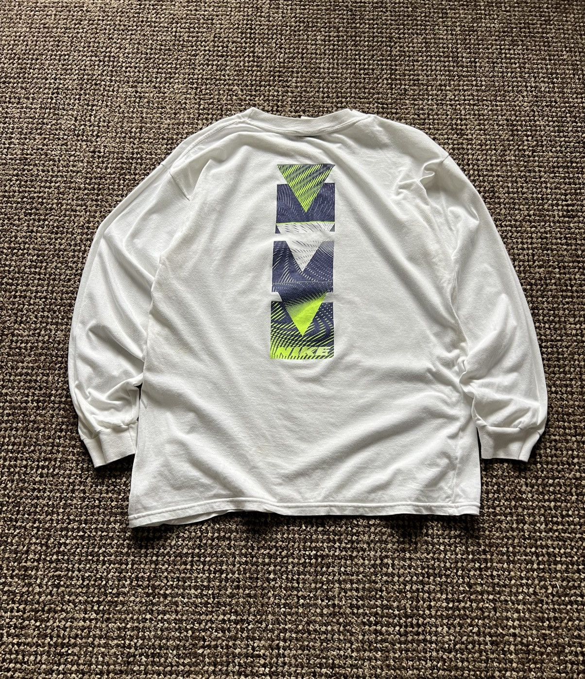 Nike Nike Vintage Big Logo Rare Long Sleeve T-Shirt White Men's Size US M / EU 48-50 / 2 - 5 Thumbnail
