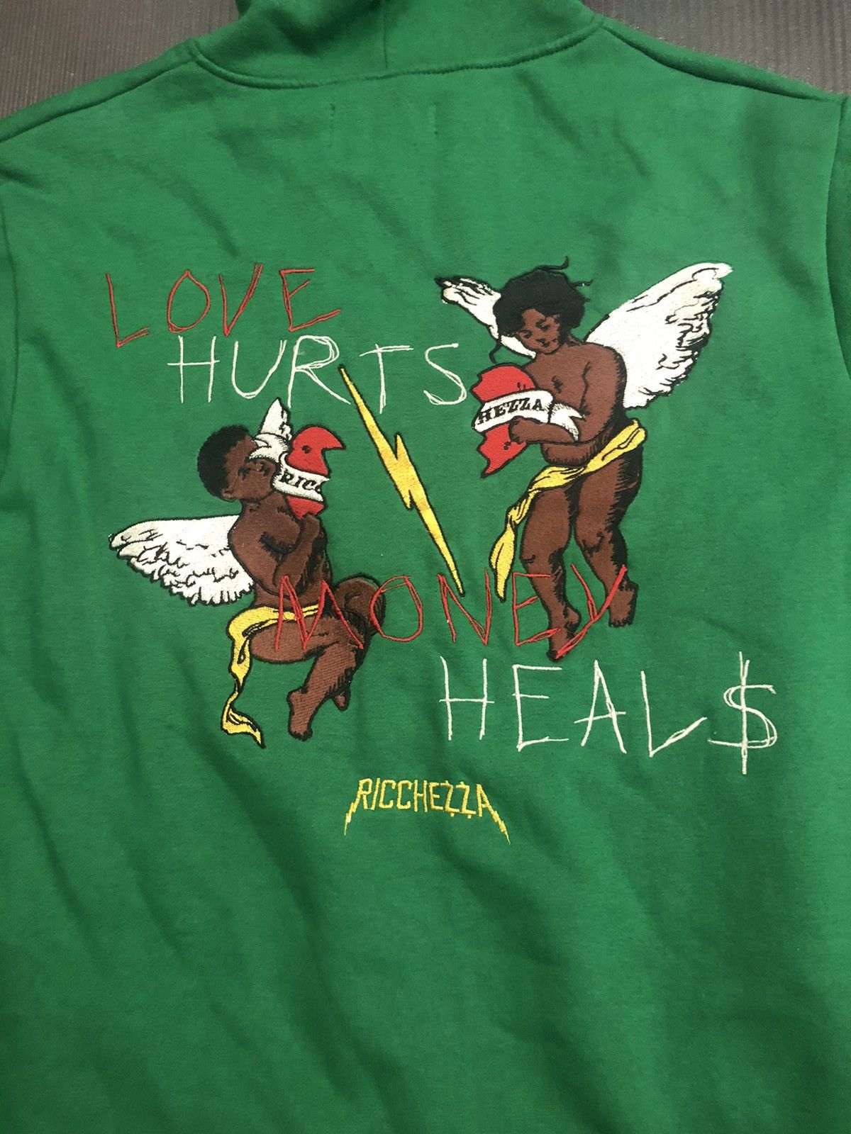 Designer Ricchezza forever love hurts money heals hoodie 3XL Size US XXL / EU 58 / 5 - 10 Thumbnail