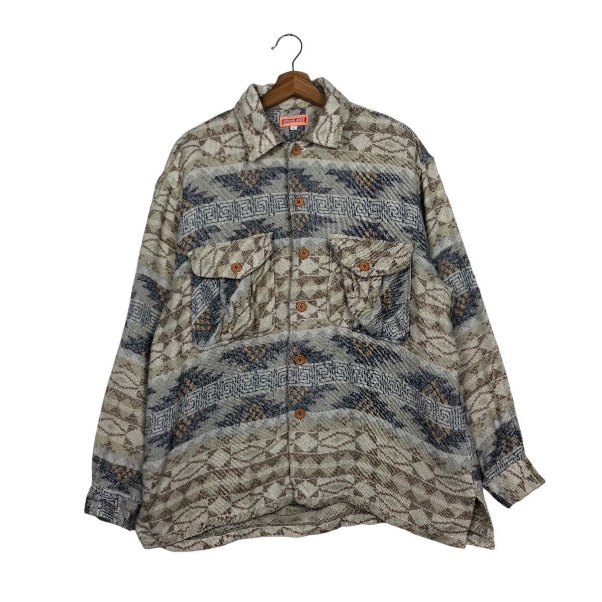 Japanese Brand × Vintage Vintage Chore Button Jacket Brand Jake Navajo Native Design Size US L / EU 52-54 / 3 - 2 Thumbnail