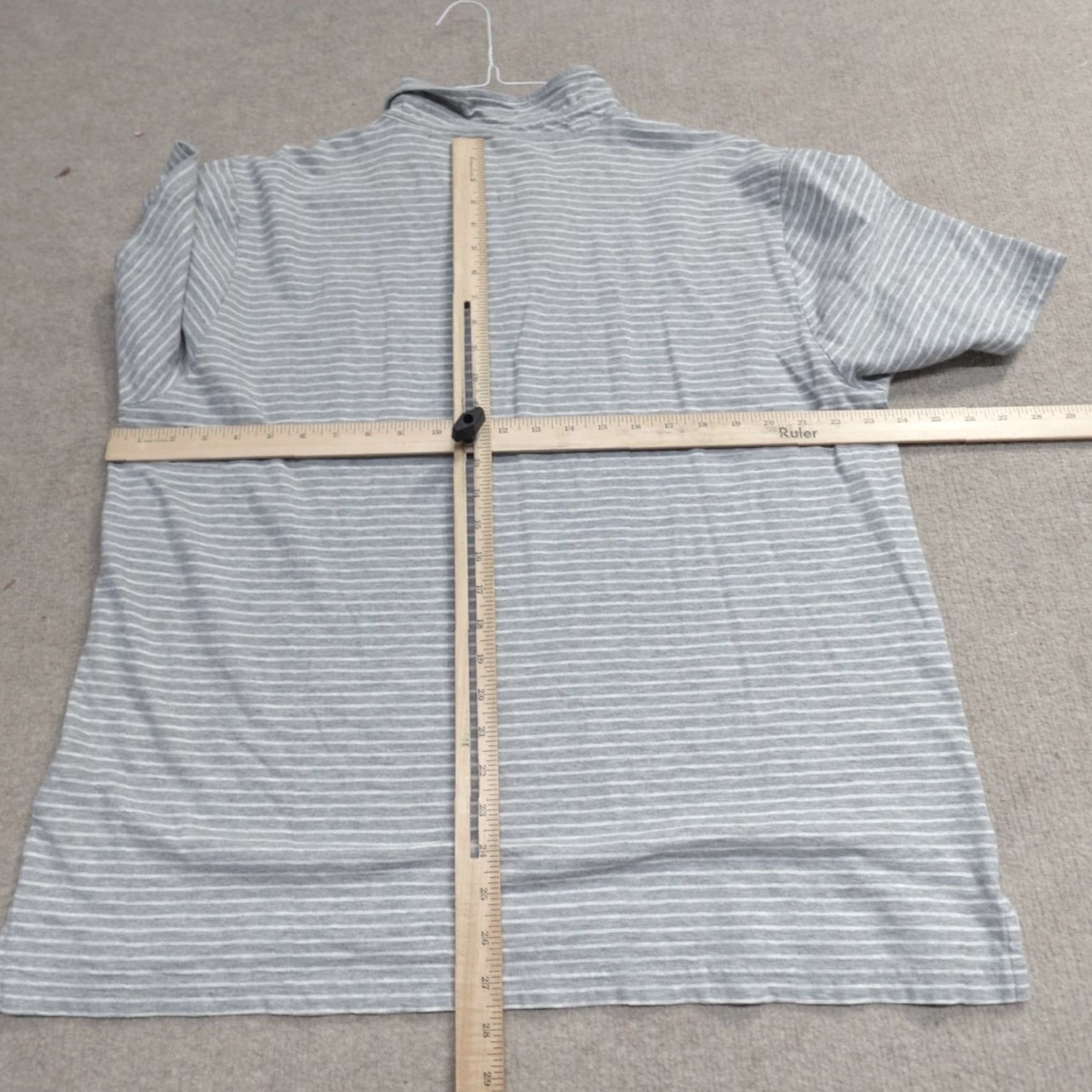 Faherty Faherty Polo Shirt 2XL Gray Striped Cotton Chest Pocket Shirt Mens Regular Short Sleeve Button Polo Size US XXL / EU 58 / 5 - 6 Thumbnail