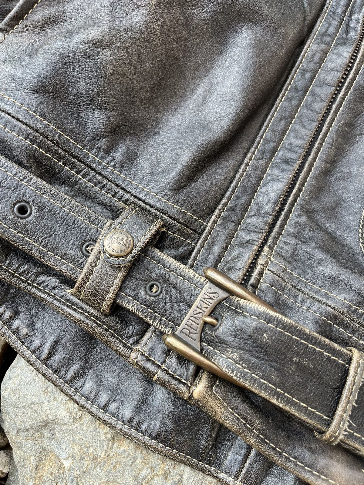 NFL × Vintage Vintage leather Redskins biker jacket distressed ramones Size US XL / EU 56 / 4 - 13 Thumbnail
