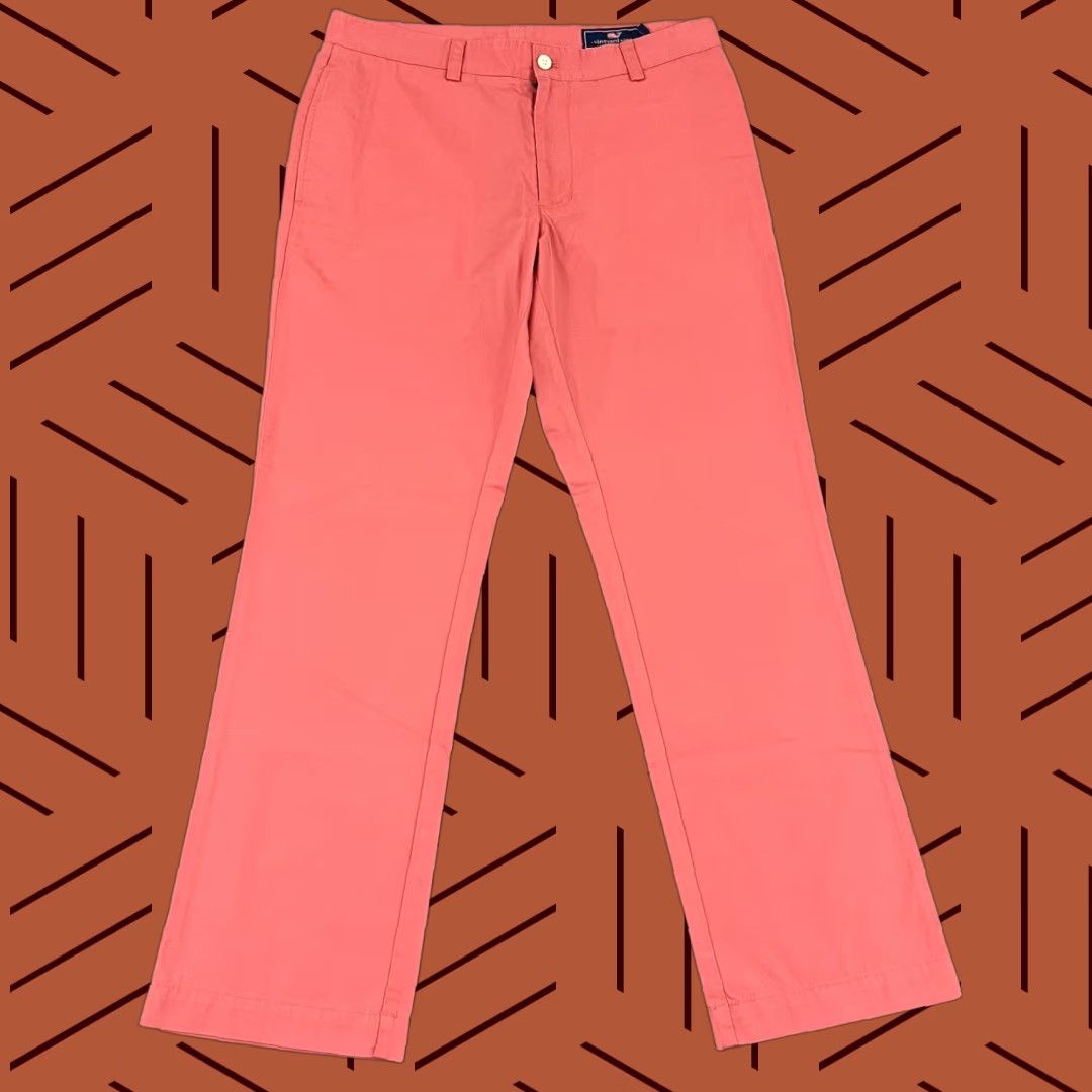 Vineyard Vines VINTAGE Vineyard Vines Men's Pants 32x30 Slim Fit Chino Casual Travel Preppy Pink Size US 32 / EU 48 - 1 Thumbnail