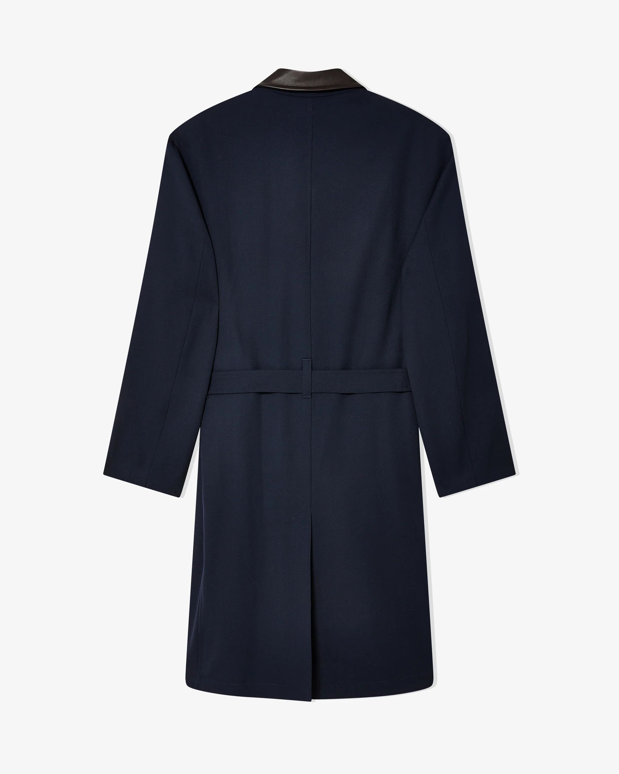 Wales Bonner o1mle0825 Unisex Noon Crombie Car Coat in Navy Size US L / EU 52-54 / 3 - 2 Thumbnail