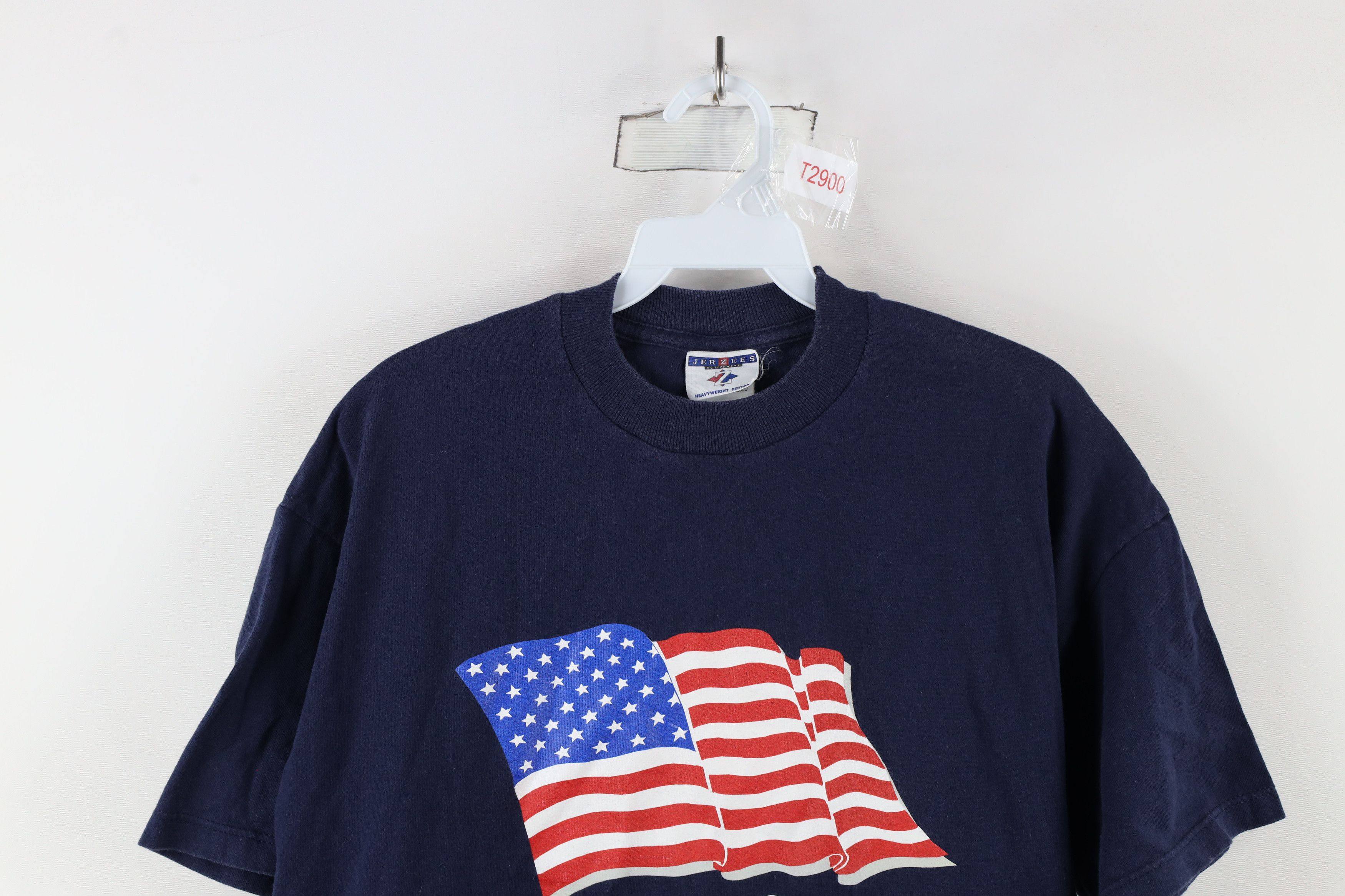 Vintage Vintage 90s Streetwear USA Flag United We Stand T-Shirt Blue Size US L / EU 52-54 / 3 - 2 Thumbnail
