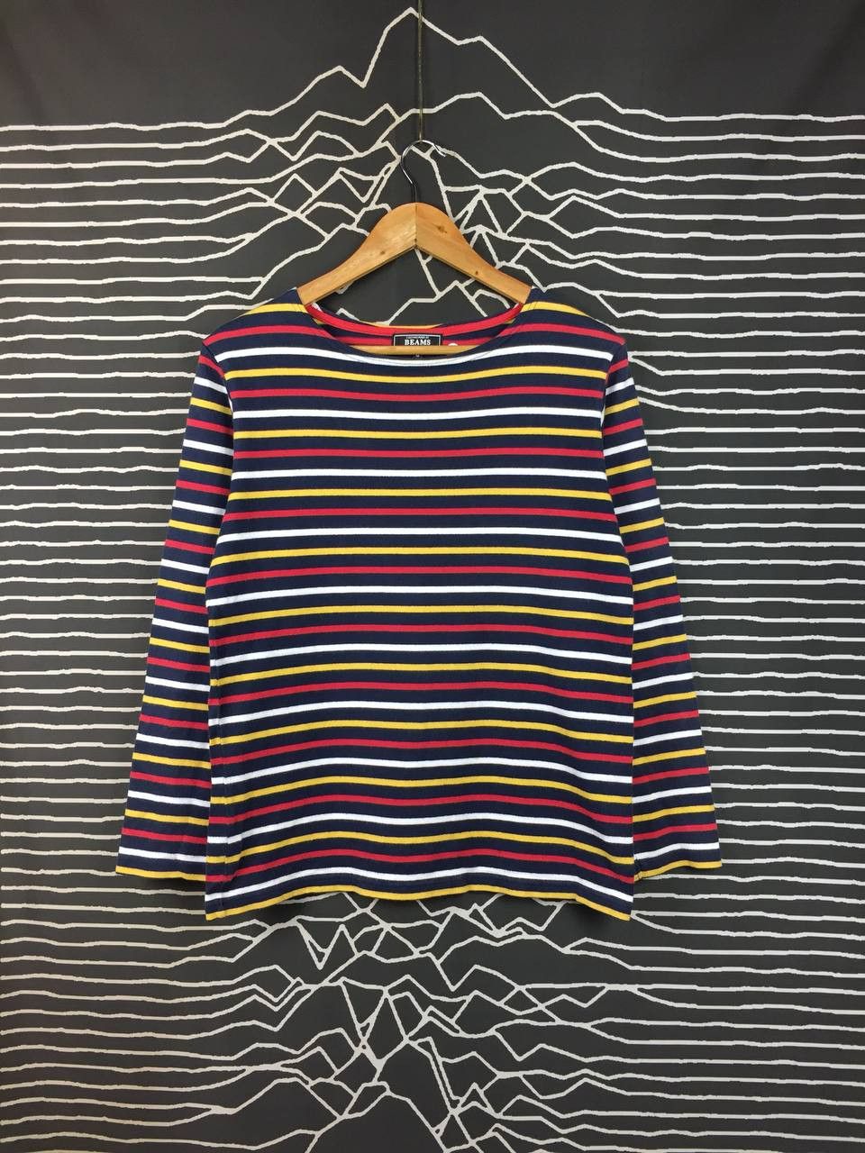Beams Plus Vtg BEAMS Nautical Style Striped Boat Neck Long Sleeve Tee Size US M / EU 48-50 / 2 - 2 Thumbnail