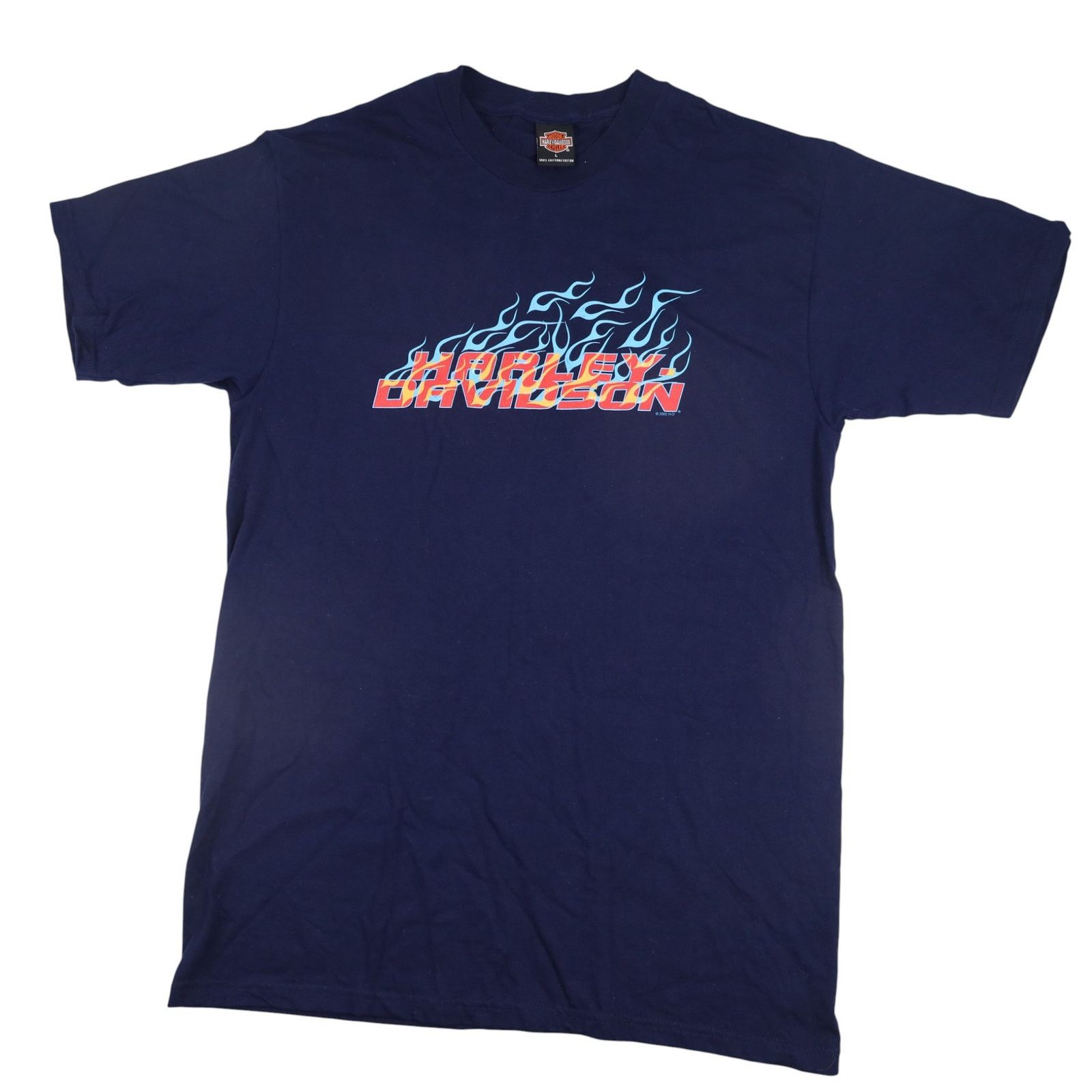 Harley Davidson Vintage 2005 Harley Davidson Blue Flames Tee | Grailed