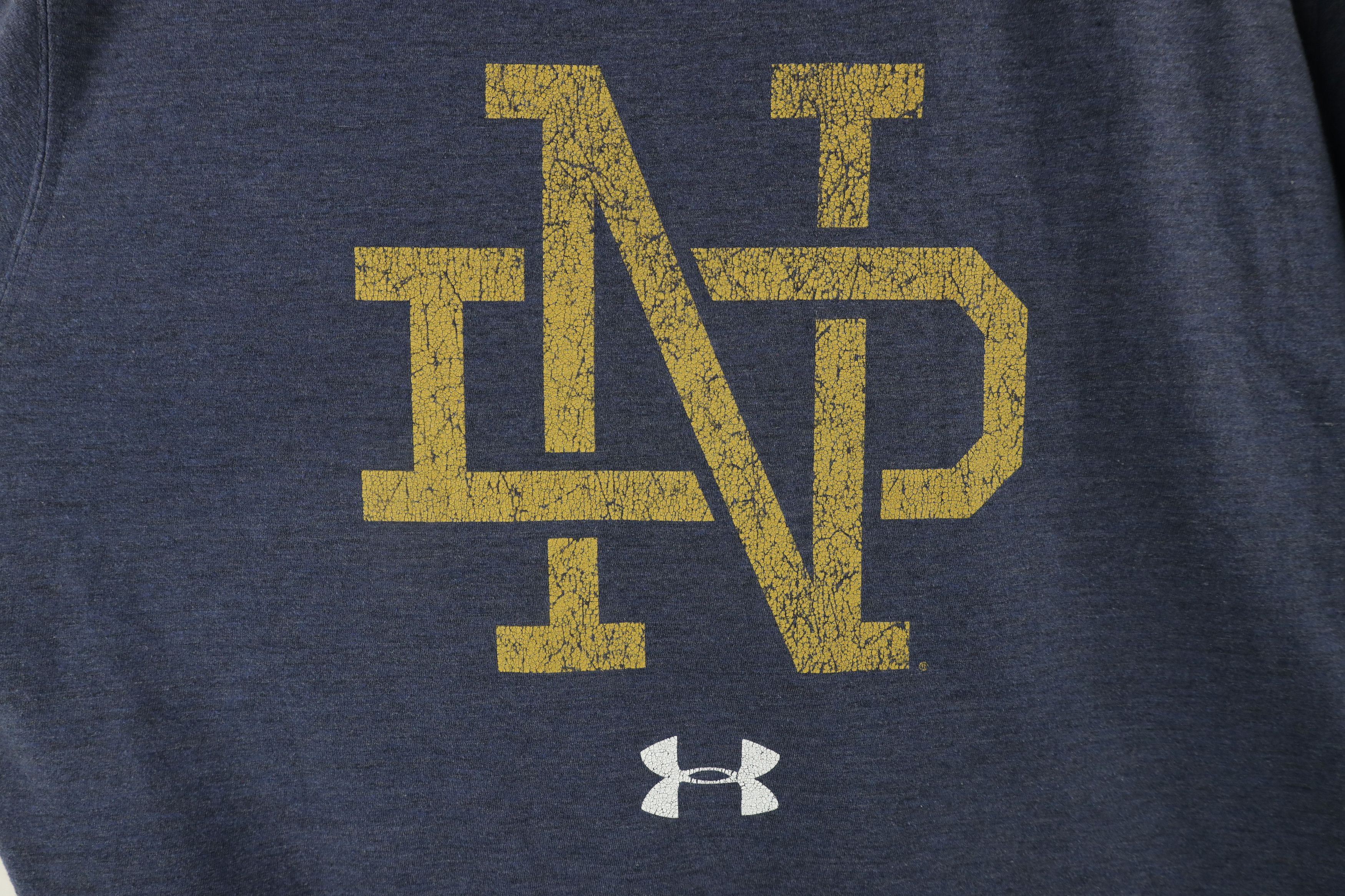 Under Armour × Vintage Under Armour Notre Dame University Football T-Shirt Blue Size US XL / EU 56 / 4 - 4 Thumbnail