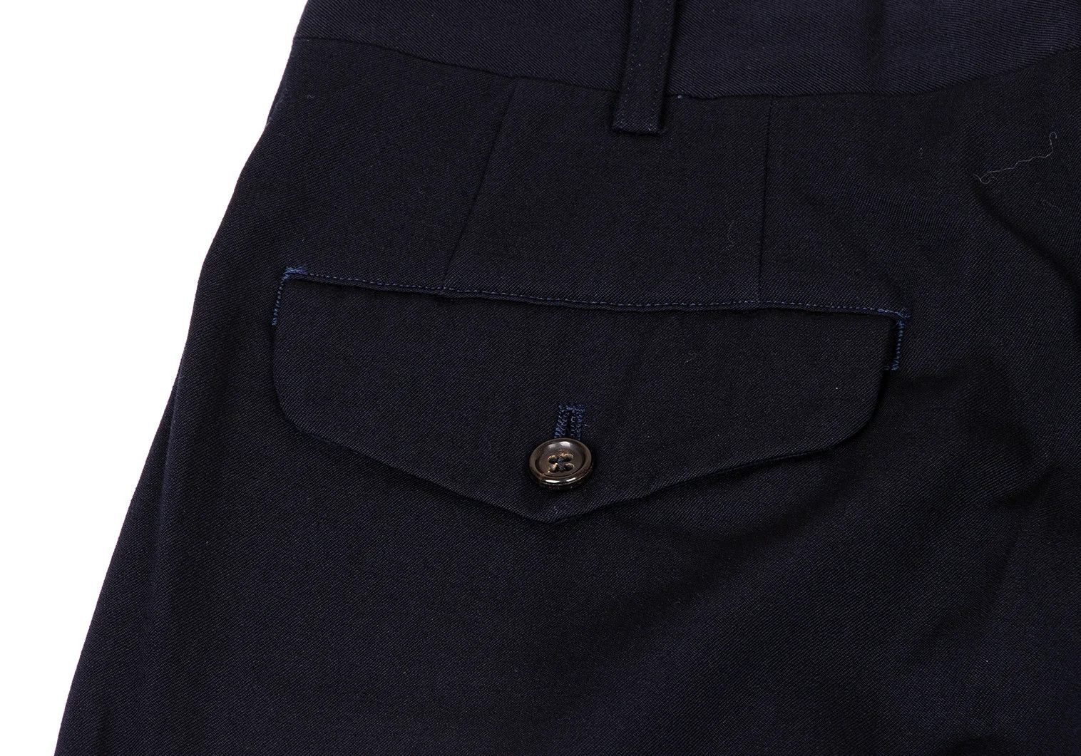Comme des Garcons Homme Plus Wool Tuck Wide Pants in Navy, Size S Size US 30 / EU 46 - 13 Thumbnail