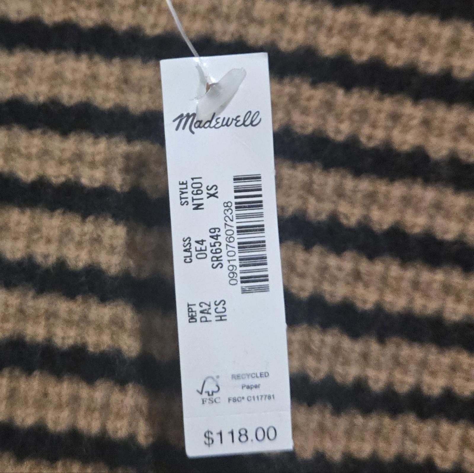 Madewell Madewell Wool Waffle-Knit Turtleneck in Stripe Size XS / US 0-2 / IT 36-38 - 3 Thumbnail