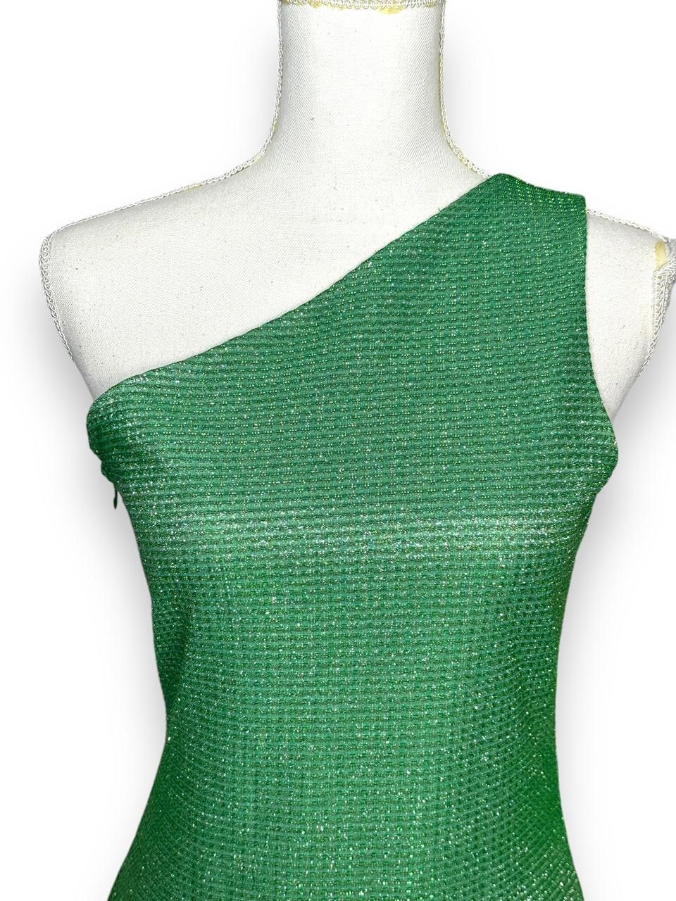 Designer Superdown Green Metallic Bodycon Mini Dress M Size M / US 6-8 / IT 42-44 - 2 Thumbnail