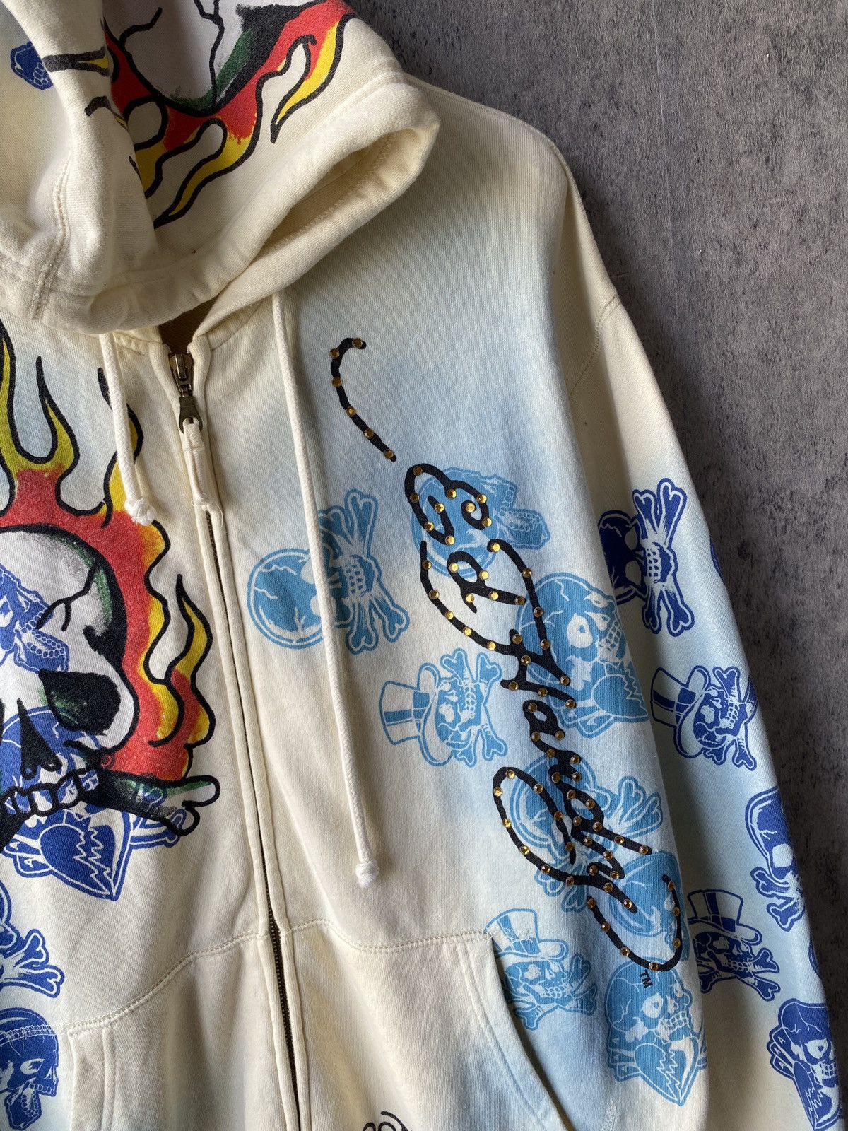 Ed Hardy 2000s Ed Hardy By Christian Audigier Destroyed Tattoo Hoodie Size US XL / EU 56 / 4 - 7 Thumbnail