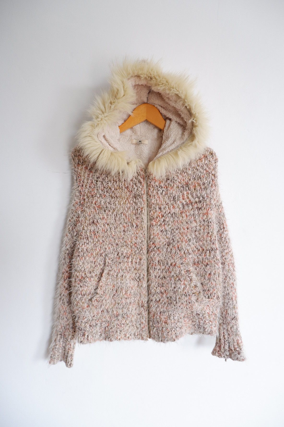 Fuzzy Fur Mohair Cropped Hoodie
