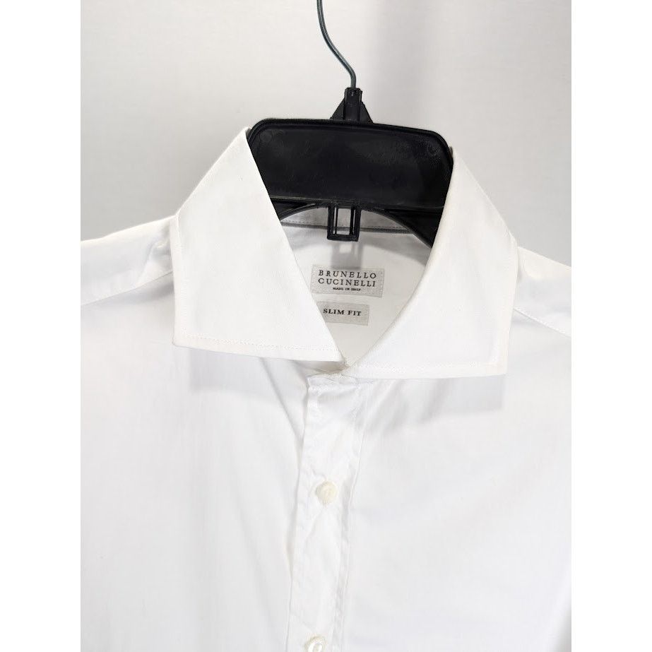 Brunello Cucinelli o1rshd1 CC20 Button Shirt in White Size US S / EU 44-46 / 1 - 3 Thumbnail