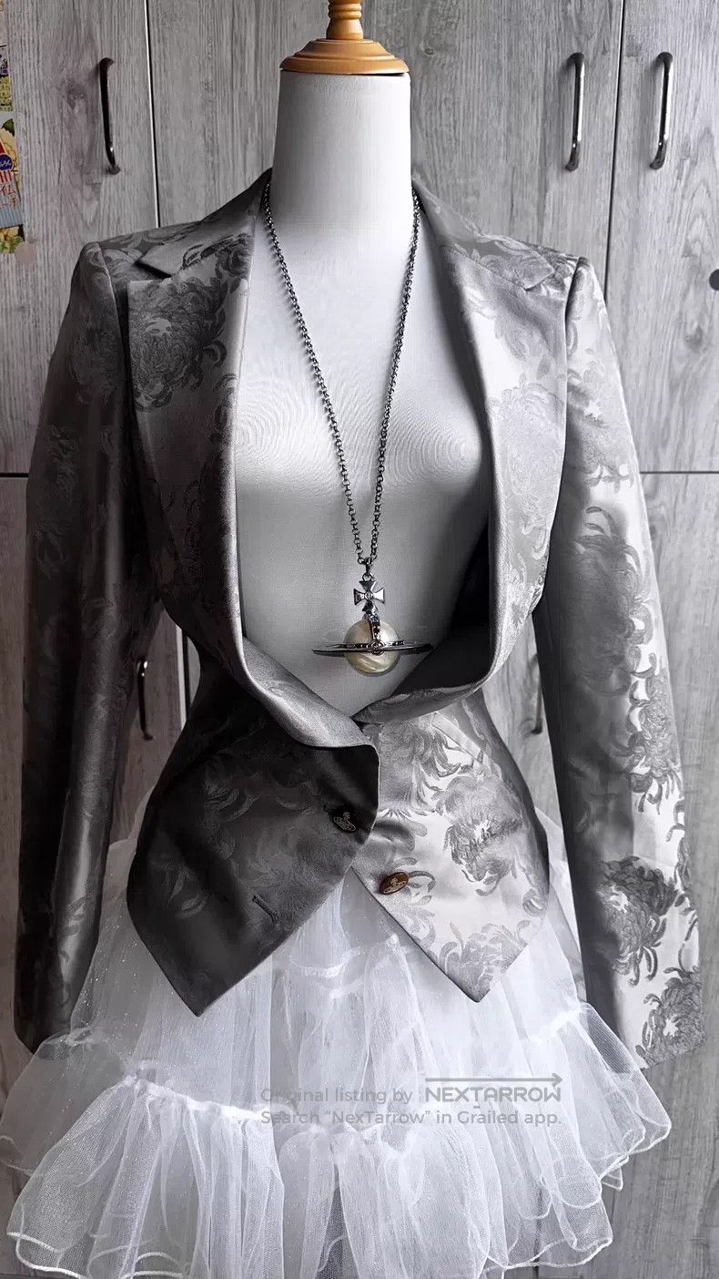Vivienne Westwood Vivienne Westwood Silver Jacquard Blazer Size M / US 6-8 / IT 42-44 - 2 Thumbnail
