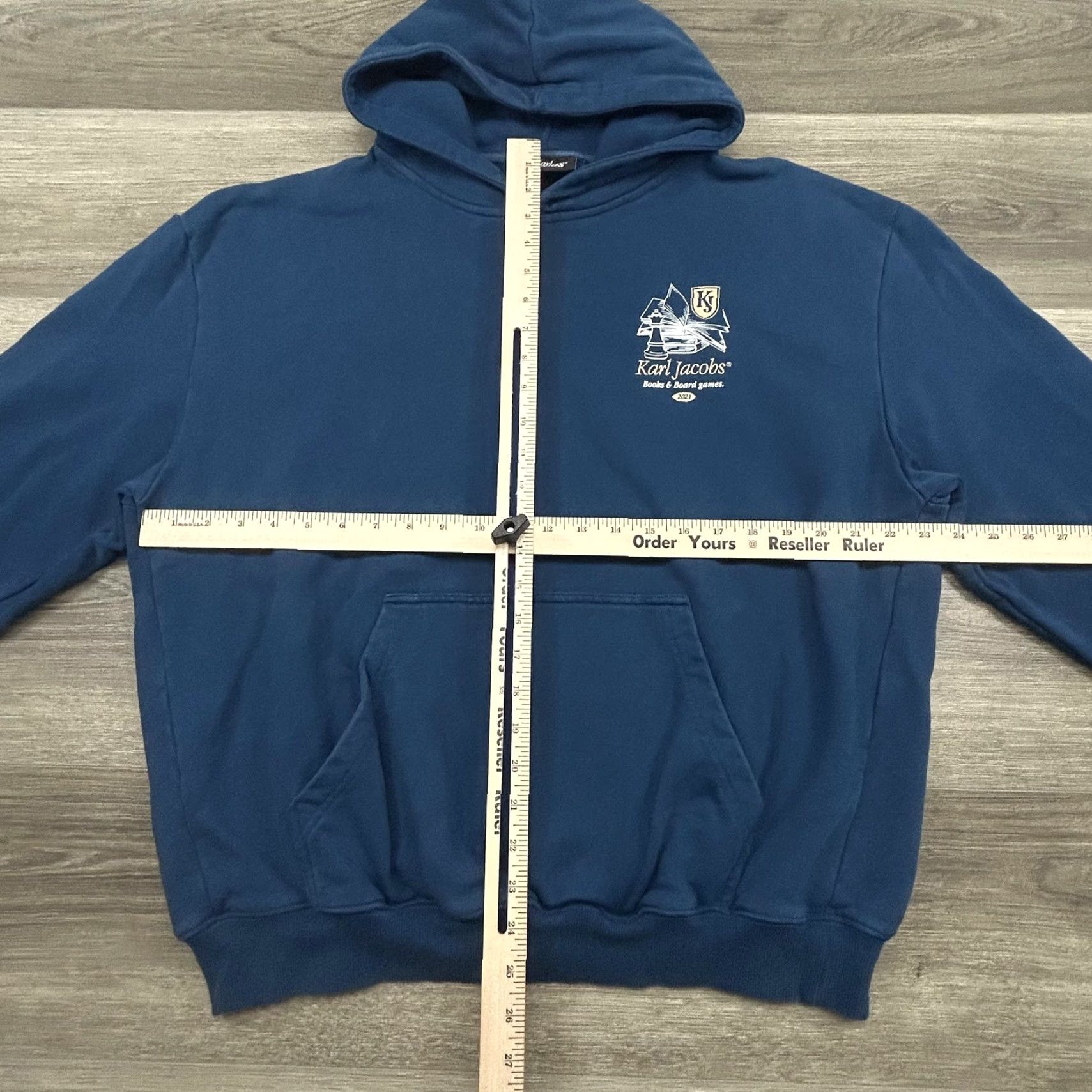 Vintage Karl Jacobs Hoodie Mens Medium Official Staff Pullover Books & Board Games 2021 Blue Graphic Print Logo Size US M / EU 48-50 / 2 - 7 Thumbnail