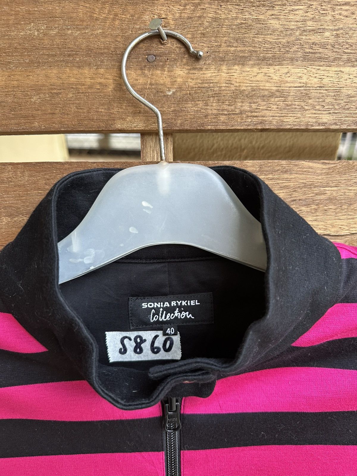 Sonia Rykiel Sonia Rykiel Black Pink Stripe Zip Up Reversible Sweater Size S / US 4 / IT 40 - 3 Thumbnail