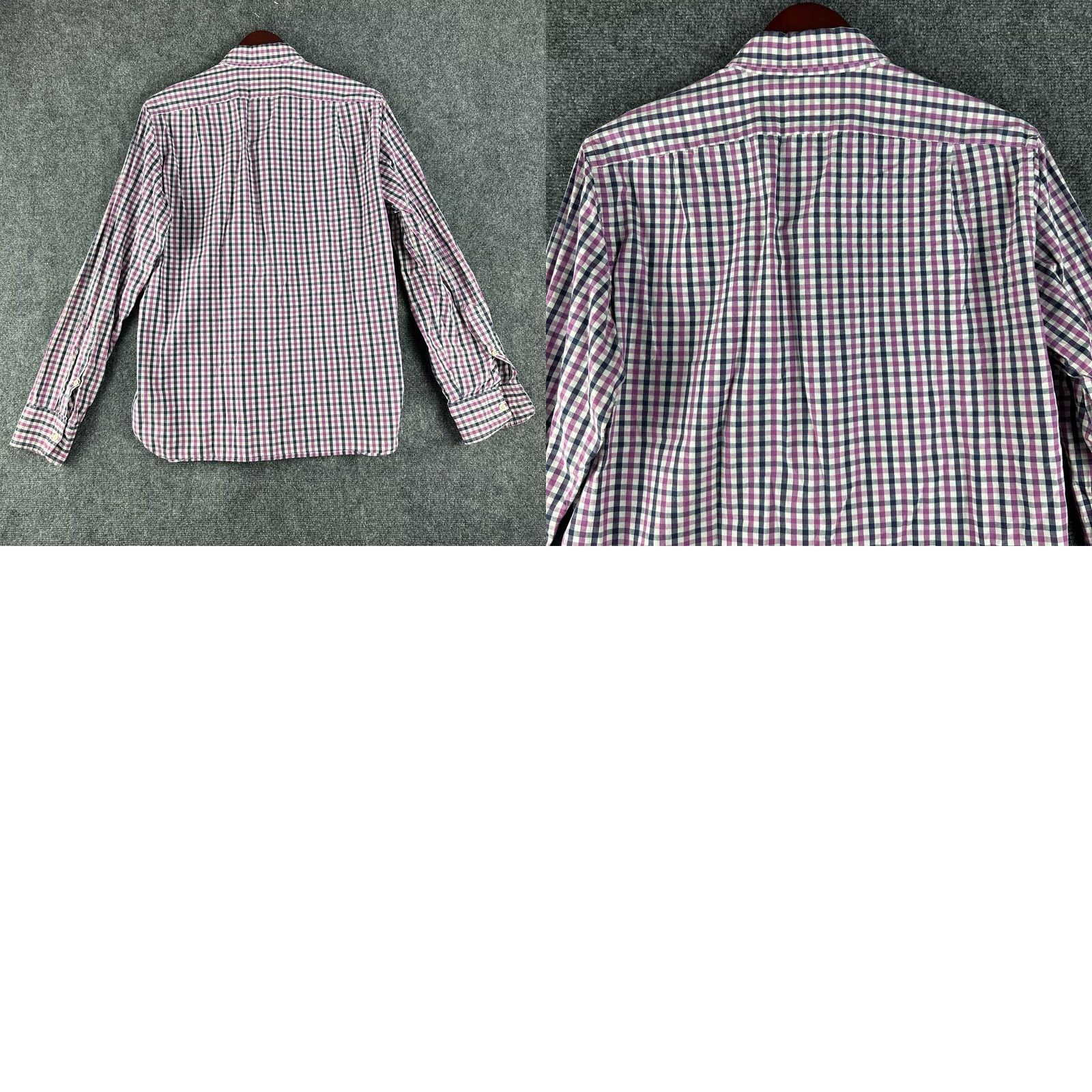 J.Crew J.CREW Shirt Mens Medium Slim Fit Purple Blue Check Cotton Button Down Pocket Size US M / EU 48-50 / 2 - 8 Thumbnail