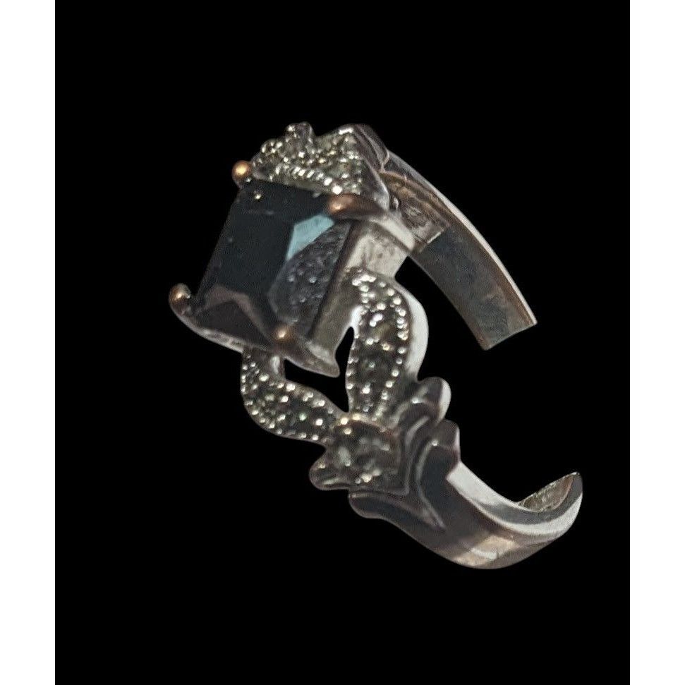 Other Gothic Art Deco Black Gemmed And Marcasite Ring Size 7 1/4 Size ONE SIZE - 11 Thumbnail