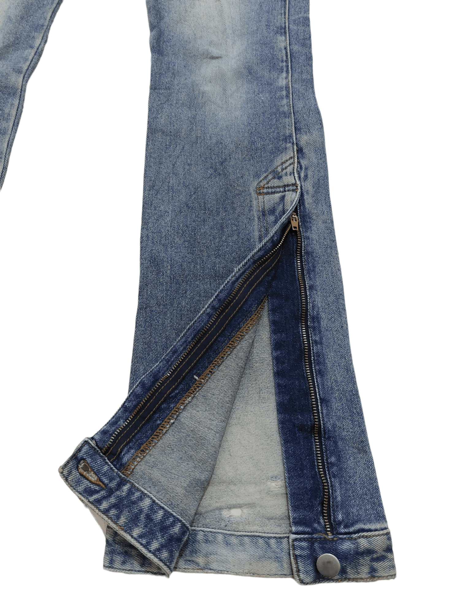 Designer × Japanese Brand Algonquins Wide Leg Zipper Low Rise Unisex PantsDenim Size US 30 / EU 46 - 7 Thumbnail