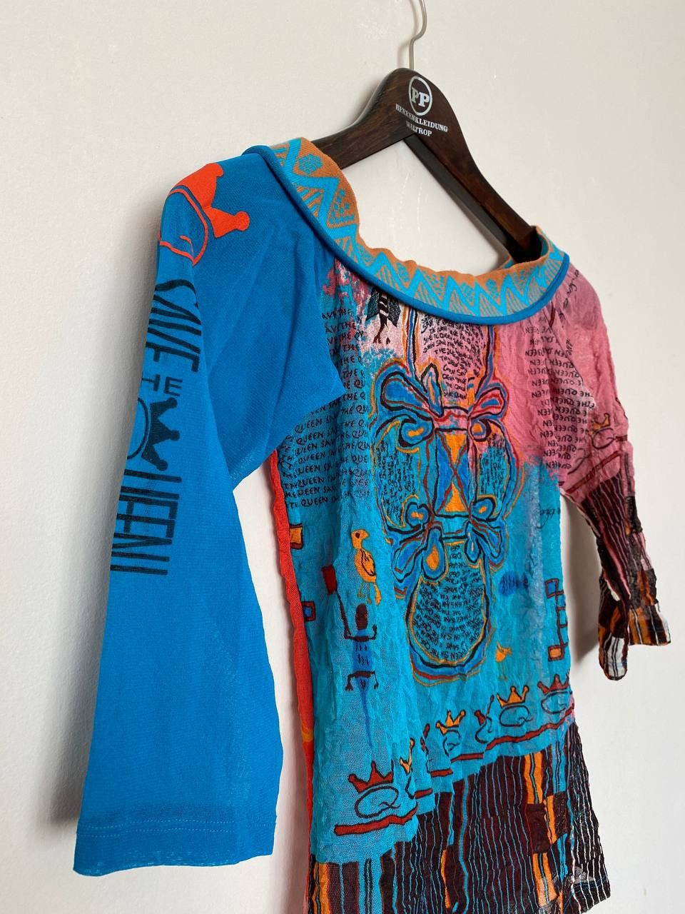 Japanese Brand Save The Queen Mesh Shoulder Off Multicolor Top y2k Size L Size L / US 10 / IT 46 - 2 Thumbnail
