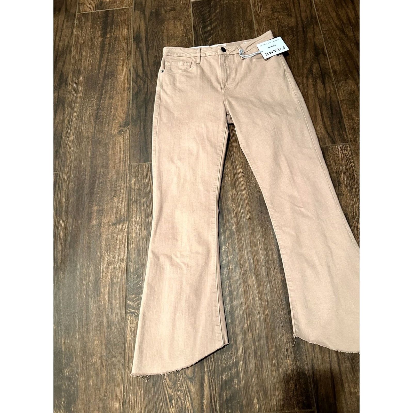 Frame FRAME Denim Jeans Le Crop Mini Boot Raw Edge Mid Rise Size 26 Dusty Rose Pink Womens Size 26" / US 2 / IT 38 - 3 Thumbnail