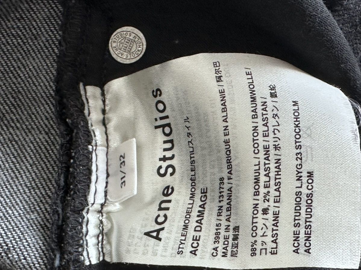 Acne Studios Acne Studios Jeans - ACE DAMAGE Black - 31/32 Size US 31 - 6 Thumbnail