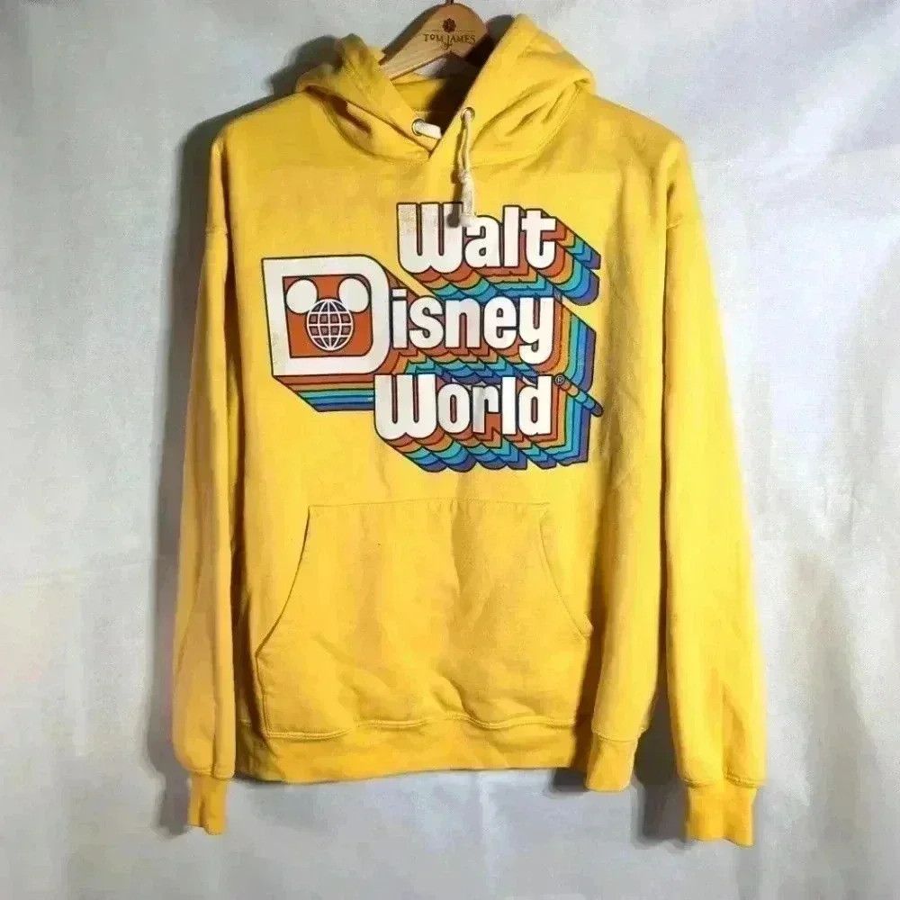 Disney Walt Disney World 70s style logo hoodie Yellow sz L Size L / US 10 / IT 46 - 1 Thumbnail
